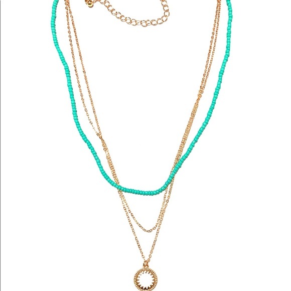 gemma simone Jewelry - Gemma Simone Layered Aqua Beaded Necklace